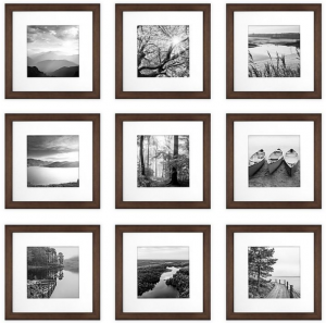 Gallery Perfect Gallery Wall Kit Square Photos with Hanging Template Picture Frame Set Picture Frames Wholesale