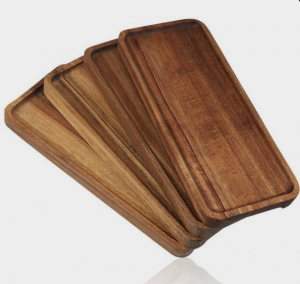 Vassoio portaoggetti rotondo in legno imitazione rattan di vendita caldo Opzioni di colore e dimensioni personalizzabili