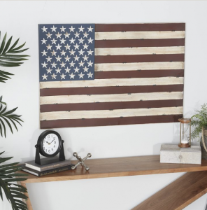 Palets de paret de placa de paret rústica de 24 × 16 polzades amb bandera d'Amèrica