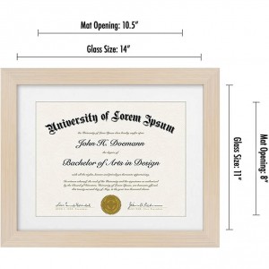 11×14 Diploma Frame with Shatter-Resistant Glass – Use as 8.5×11 Frame with Mat or 11×14 Frame without Mat – Legacy Collection – Thin Picture Frame for Wall Display...