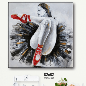 Canvas Art Hand Painting Poster Nghệ Thuật Hiện Đại Khiêu Vũ Cô Gái Ballet Cô Gái Phụ Nữ