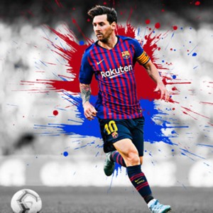 Πίνακας ζωγραφικής σε καμβά εκτύπωσης αφίσας του Football Star King Messi