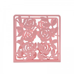 Napkin Holder for Table Metal Outdoor Rose Paper Storage Organizer Stand