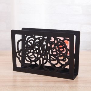Newest design kitchenware dekoratif réstoran logam napkin wadah nangtung