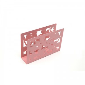Imah Dasar kembang logam Tabletop Tissue Paper Holder Metal Dinner Napkin Holder jeung kembang