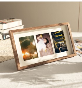 Wood 3D 8×16 8×20 Collage Picture Frame – Displays Three 4×6 and Four 4X6 Frame Openings – Wood Photo Frame with Glass and Hanging Hardware Included