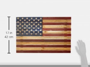 Kaimiški 24 × 16 colių Amerikos vėliavos sienų dekoro sienų padėklai