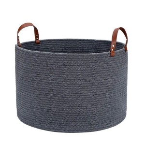 ໂຮງງານຜະລິດໃຫມ່ Amazon ຂາຍຮ້ອນກະຕ່າຜ້າຝ້າຍເຊືອກການເກັບຮັກສາບ້ານ Decor ຜ້າຝ້າຍ Line Storage Basket ກະຕ່າຜ້າຝ້າຍ