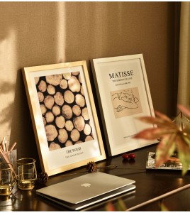 A3 A4 Poster Frame Photo Frame with Engineered Wood Frame and Polished Glass Cover – Horizontal and Vertical Formats for Wall with Built-in Hanging Hardware