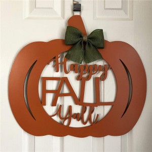 Halloween pumpkin shape xemlandina malê nîşana bi xêr hatî plaket Wall Decoration Home Accessories Holiday Tags