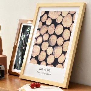 A3 A4 Poster Frame Photo Frame with Engineered Wood Frame and Polished Glass Cover – Horizontal and Vertical Formats for Wall with Built-in Hanging Hardware