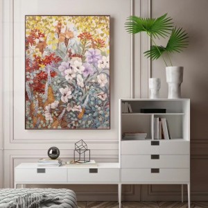 Original Hand Painted Colorful Flower Poster Canvas Art
