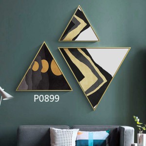 Decoració de paret de triangle de pintura geomètrica combinació lliure de múltiples mides