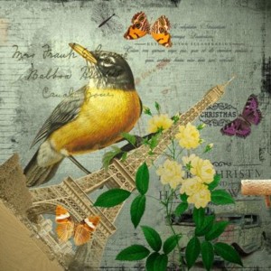 Poster Burung dan Bunga Seni Burung Hiasan Rumah Manis