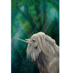Lukisan Cat Minyak Potret Kuda Putih Di Atas Kanvas