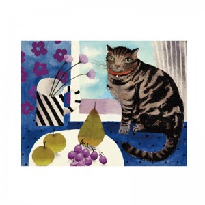 Mid Century Modern Cats ການຕົບແຕ່ງຝາເຮືອນ Boho Cat Oil Painting Prints