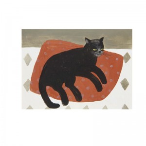Mid Century Modern Cats Mokhabiso oa Lebota Lapeng Boho Cat Oil Painting Prints