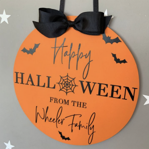 Halloween Hanging Sign Decoration Home Door Hanger သရဲခြောက်သောအိမ်