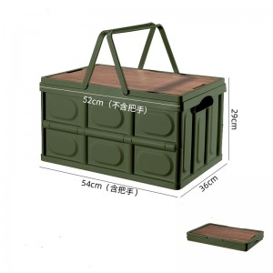 Caixa de armazenamento dobrável externa durável espessada, porta-malas de carro de acampamento com alça de elevação
