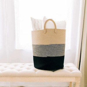 Továrně přizpůsobitelné bavlněné lano Jednoduchý stylový úložný koš Košíky na oblečení