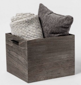 Boîte de rangement multifonctionnelle en bois marron gris, boîte de rangement adaptée à l'organisation de la maison