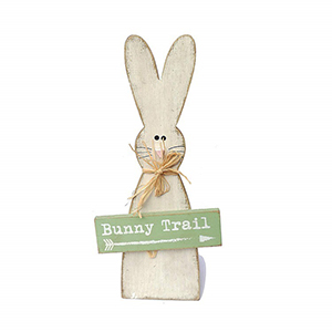 Велигденско зајаче Дрвено врежано украсно знак Плакета Потресен домашен декор