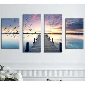ຊຸດຮູບແຕ້ມ Seascape canvas Landscape Ocean Beach 5 Panels Wall Art Canvas Print Frames Picture Printing on Canvas wall art