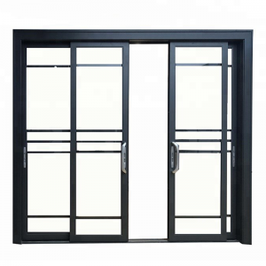 Aluminum Frame Glass Sliding Door Office Partition Door Tempered Glass Door