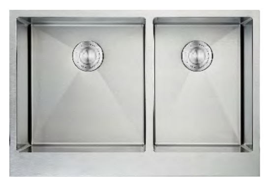 Discount wholesale Gold Kitchen Sink Stainless Steel 304 - 33 inch Customized  Handmade Apron Farmhouse OEM ODM   Double bowls 18G stainless steel kitchen sink – Dexing