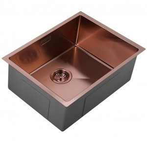 Rose Gold Sinks PVD Stainless Steel Kitchen Sink Factory Black sink  undermount gold sink single bowl