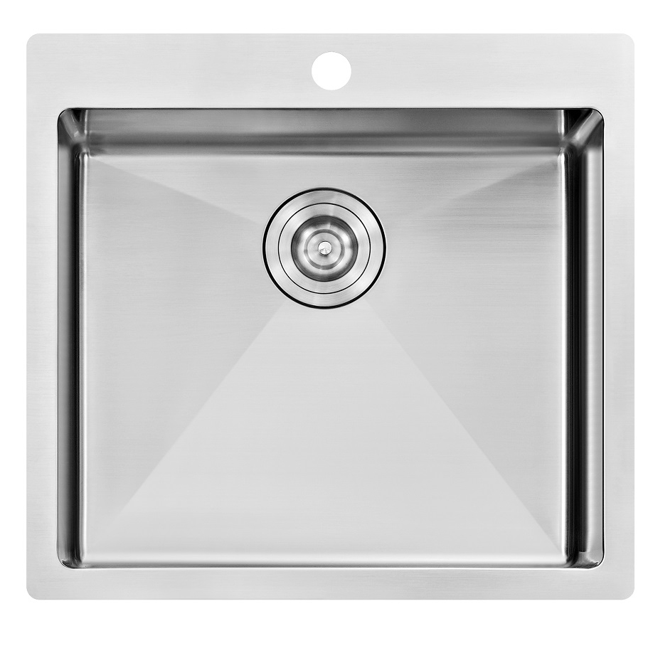 Top mounted sink stainless steel kitchen sink single bowl with faucet hole handmade sink dexing sink wholesale