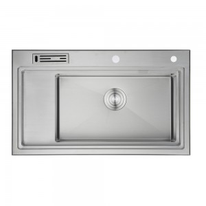 Top mounted sink kitchen handmade sink stainless steel single bowl with faucet hole and step dexing  sink manufacturers