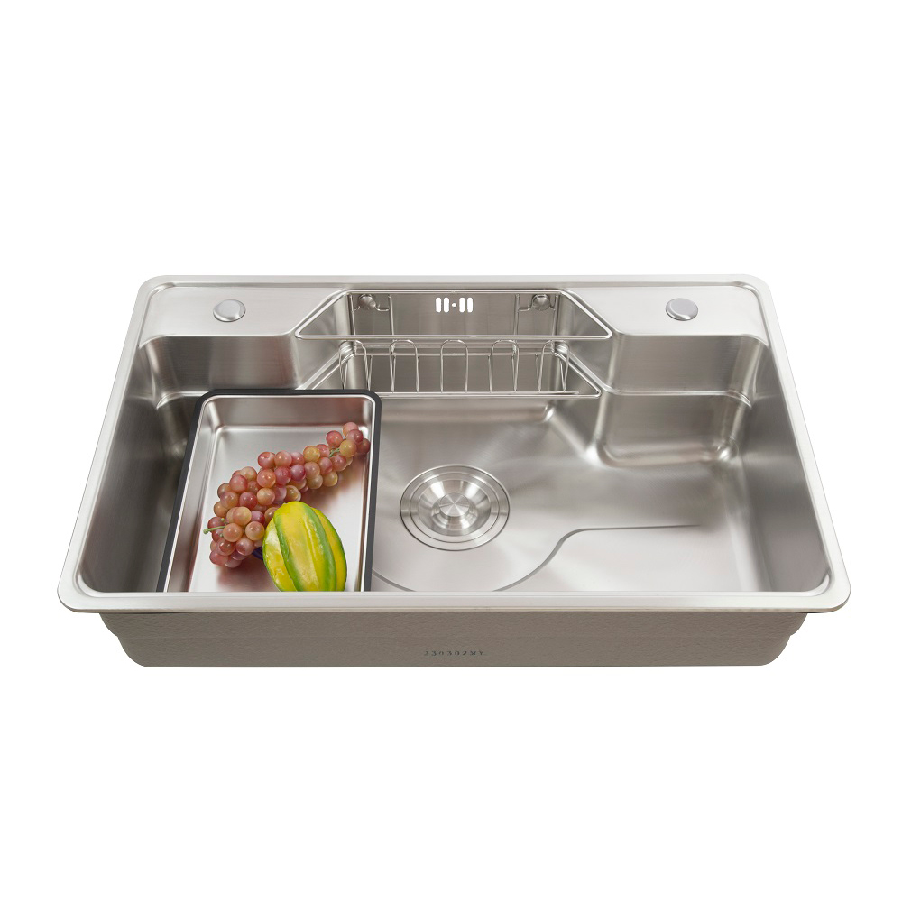 Multifunctional Sink Free Anti-dumping Popular High Quality SS304 Top Mount Single Bowl with Faucet Kong Dexing Kitchen Sink