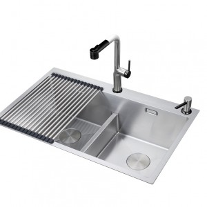 Hot Sale OEM ODM Stainless Steel Kitchen Sink Double Bowl Above Counter Basin Handmade Kitchen Sink
