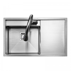 Top mounte stainless steel single sink Kitchen sink with drain plate