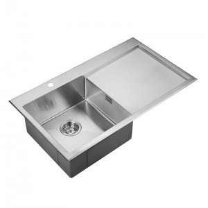 Top mounte stainless steel single sink Kitchen sink with drain plate