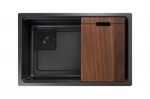Black stainless steel kitchen sink undermount handmade large single sink Dexing ODM OEM  factory