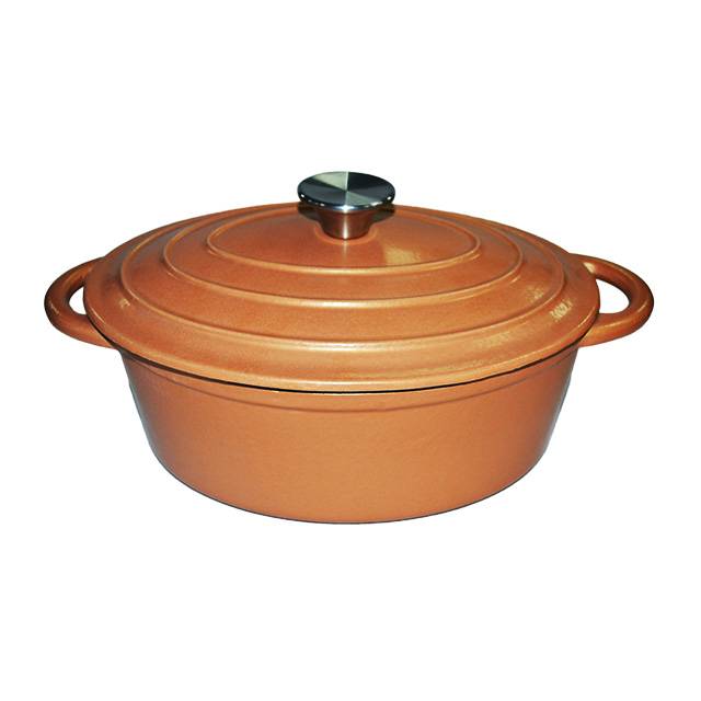 Low price for China Kitchen Use Cast Iron Enamle Casserole with Follower Decor