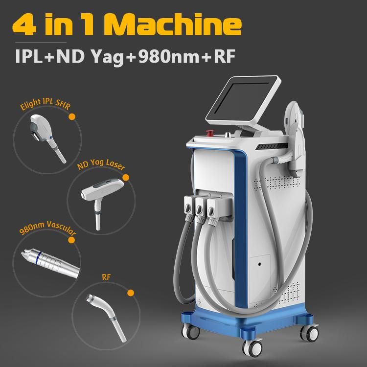 IPL+ND YAG+980NM+RF 4 in 1 Multifunction Machine