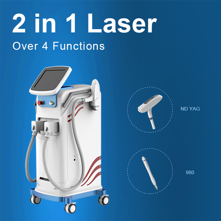 Q-Switch Nd Yag Laser + 980nm Vascular Removal 2 in 1 Multi-Functional Machine