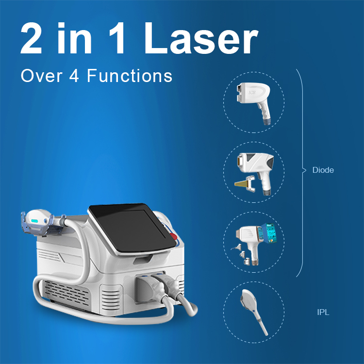 Equipamento de beleza laser de diodo 808nm E-light Máquina de depilação a laser permanente