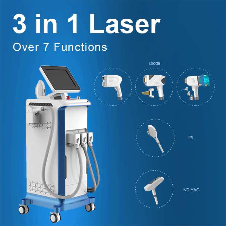 професійний багатофункціональний діодний лазер ipl shr opt nd yag лазерна машина для видалення волосся для клініки салону