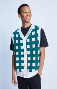 Summer Cardigan Buttons Grid Sleeveless Sweater Vest