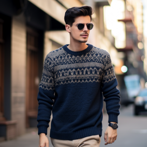 2024 m. Custom LOGO OEM & ODM vyriškas megztinis megztinis žakardinis megztas žieminis megztinis su kaklu vyriškas trikotažas pagal užsakymą megztas megztinis