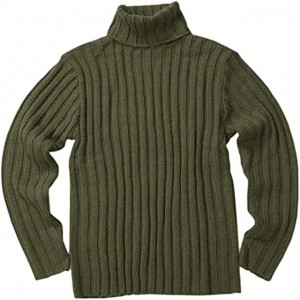 Turtleneck Winter Thick Ribbed Loose Fit Pullover Knitwear Cable Knit Sweater For Men