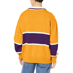Men’s POLO neck sweater jacquard woven half zip men’s pullover.