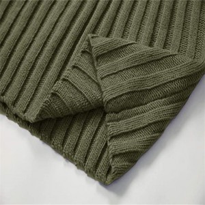 Turtleneck Winter Thick Ribbed Loose Fit Pullover Knitwear Cable Knit Sweater Para sa Mga Lalaki