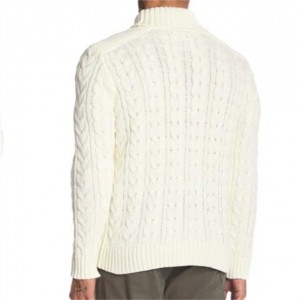 Long Sleeve Pullover White Winter Casual Cable ṣọkan Turtleneck siweta