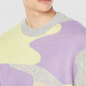 Весенний горячий мужской свитер жаккардовой ткани с камуфляжным узором