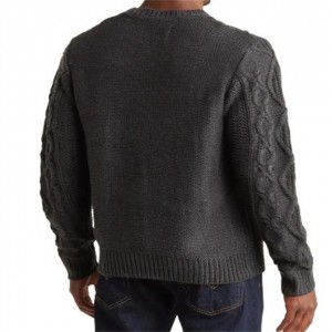 OEM ODM Kualitas Tinggi Knitwear Designer Pullover Kabel Knit Sweater